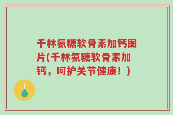 千林氨糖软骨素加钙图片(千林氨糖软骨素加钙，呵护关节健康！)-第1张图片-超越