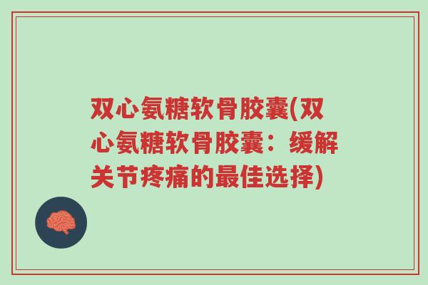 双心氨糖软骨胶囊(双心氨糖软骨胶囊:缓解关节疼痛的最佳选择)-第1张图片-超越 双心氨糖软骨胶囊(双心氨糖软骨胶囊:缓解关节疼痛的最佳选择)-第1张图片-超越