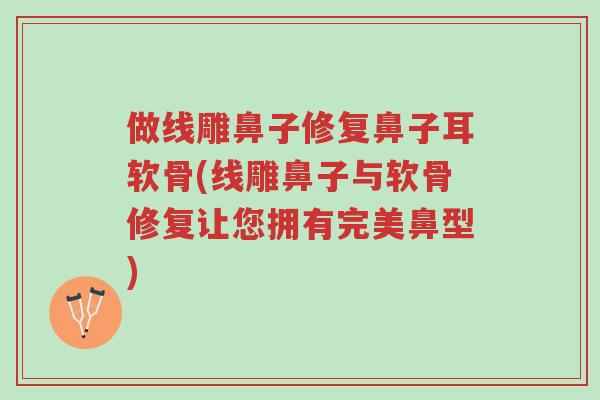做线雕鼻子修复鼻子耳软骨(线雕鼻子与软骨修复让您拥有完美鼻型)-第1张图片-超越 做线雕鼻子修复鼻子耳软骨(线雕鼻子与软骨修复让您拥有完美鼻型)-第1张图片-超越