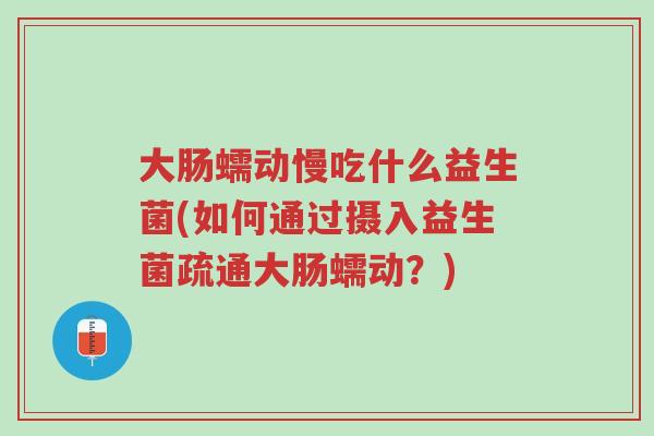 大肠蠕动慢吃什么益生菌(如何通过摄入益生菌疏通大肠蠕动?)-第1张图片-超越 大肠蠕动慢吃什么益生菌(如何通过摄入益生菌疏通大肠蠕动?)-第1张图片-超越
