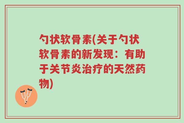 勺状软骨素(关于勺状软骨素的新发现:有助于关节炎治疗的天然药物)-第1张图片-超越 勺状软骨素(关于勺状软骨素的新发现:有助于关节炎治疗的天然药物)-第1张图片-超越