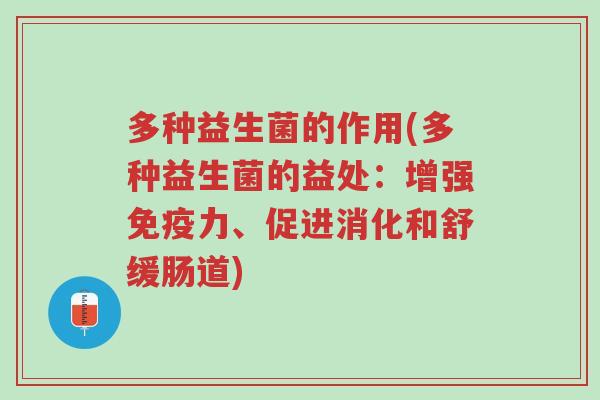 多种益生菌的作用(多种益生菌的益处:增强免疫力、促进消化和舒缓肠道)-第1张图片-超越 多种益生菌的作用(多种益生菌的益处:增强免疫力、促进消化和舒缓肠道)-第1张图片-超越