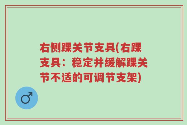 右侧踝关节支具(右踝支具:稳定并缓解踝关节不适的可调节支架)-第1张图片-超越 右侧踝关节支具(右踝支具:稳定并缓解踝关节不适的可调节支架)-第1张图片-超越