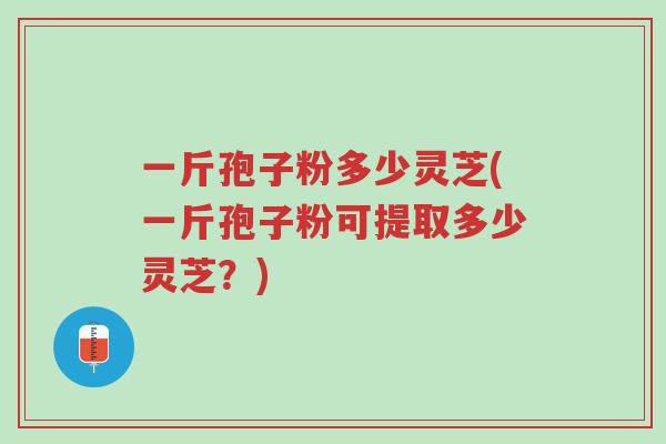 一斤孢子粉多少灵芝(一斤孢子粉可提取多少灵芝?)-第1张图片-超越 一斤孢子粉多少灵芝(一斤孢子粉可提取多少灵芝?)-第1张图片-超越