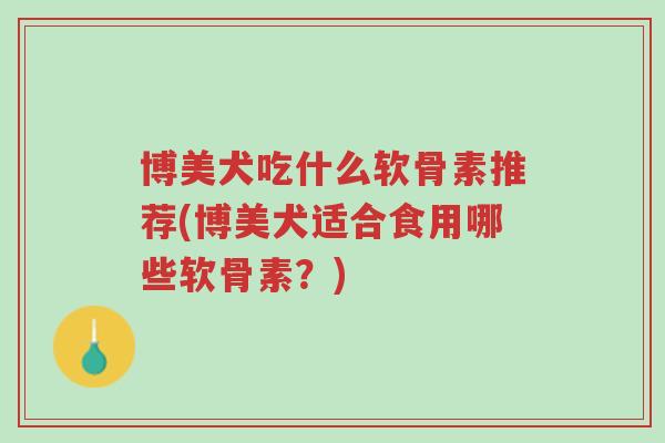 博美犬吃什么软骨素推荐(博美犬适合食用哪些软骨素?)-第1张图片-超越 博美犬吃什么软骨素推荐(博美犬适合食用哪些软骨素?)-第1张图片-超越
