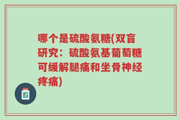 哪个是硫酸氨糖(双盲研究:硫酸氨基葡萄糖可缓解腿痛和坐骨神经疼痛)-第1张图片-超越 哪个是硫酸氨糖(双盲研究:硫酸氨基葡萄糖可缓解腿痛和坐骨神经疼痛)-第1张图片-超越