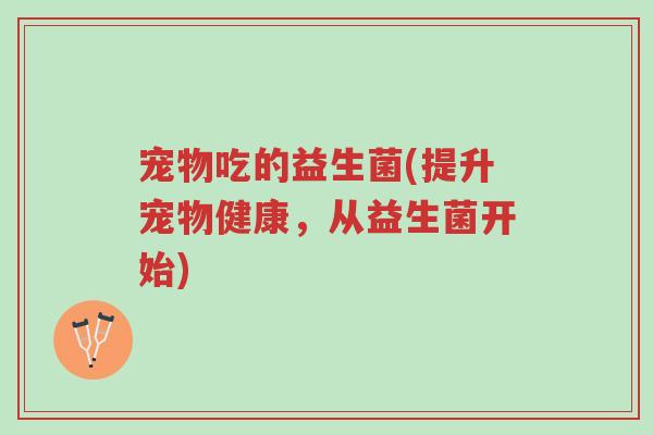宠物吃的益生菌(提升宠物健康,从益生菌开始)-第1张图片-超越 宠物吃的益生菌(提升宠物健康,从益生菌开始)-第1张图片-超越