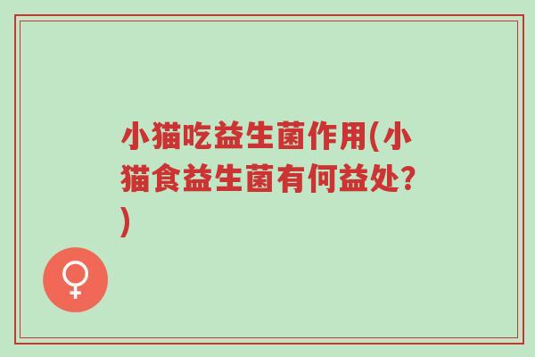 小猫吃益生菌作用(小猫食益生菌有何益处?)-第1张图片-超越 小猫吃益生菌作用(小猫食益生菌有何益处?)-第1张图片-超越