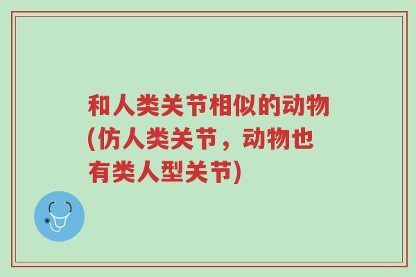 和人类关节相似的动物(仿人类关节,动物也有类人型关节)-第1张图片-超越 和人类关节相似的动物(仿人类关节,动物也有类人型关节)-第1张图片-超越
