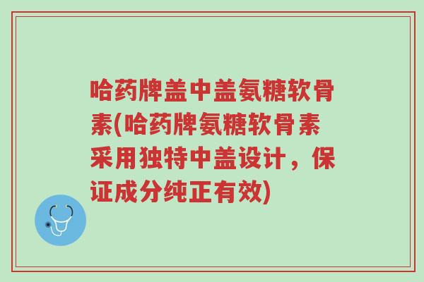 哈药牌盖中盖氨糖软骨素(哈药牌氨糖软骨素采用独特中盖设计,保证成分纯正有效)-第1张图片-超越 哈药牌盖中盖氨糖软骨素(哈药牌氨糖软骨素采用独特中盖设计,保证成分纯正有效)-第1张图片-超越
