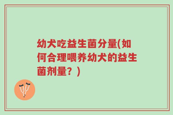 幼犬吃益生菌分量(如何合理喂养幼犬的益生菌剂量?)-第1张图片-超越 幼犬吃益生菌分量(如何合理喂养幼犬的益生菌剂量?)-第1张图片-超越