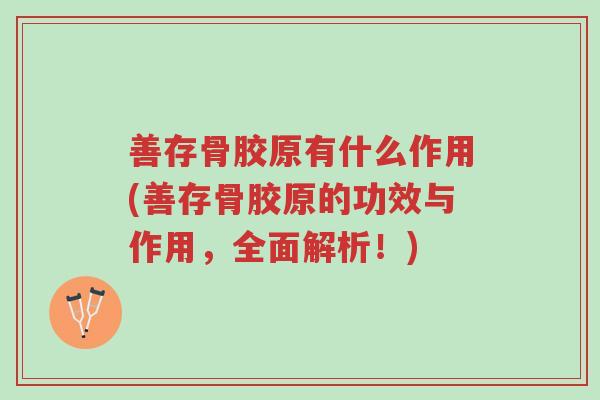 善存骨胶原有什么作用(善存骨胶原的功效与作用，全面解析！)-第1张图片-超越