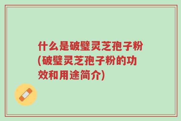 什么是破璧灵芝孢子粉(破璧灵芝孢子粉的功效和用途简介)-第1张图片-超越 什么是破璧灵芝孢子粉(破璧灵芝孢子粉的功效和用途简介)-第1张图片-超越