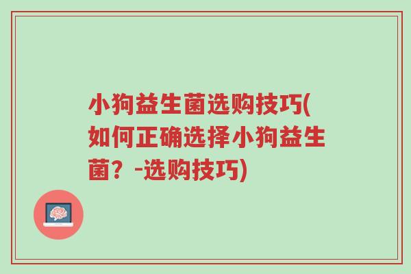 小狗益生菌选购技巧(如何正确选择小狗益生菌?-选购技巧)-第1张图片-超越 小狗益生菌选购技巧(如何正确选择小狗益生菌?-选购技巧)-第1张图片-超越