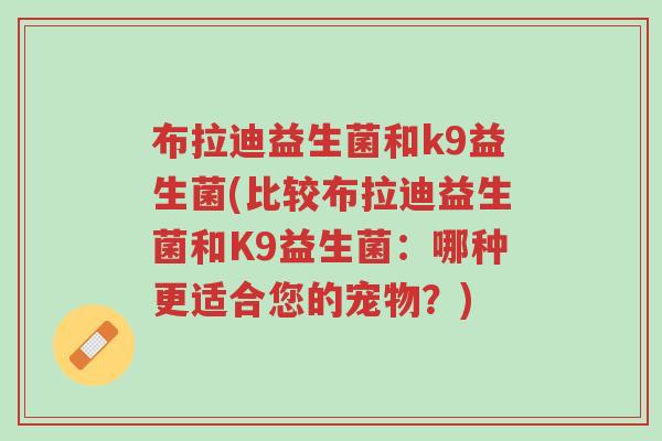 布拉迪益生菌和k9益生菌(比较布拉迪益生菌和K9益生菌:哪种更适合您的宠物?)-第1张图片-超越 布拉迪益生菌和k9益生菌(比较布拉迪益生菌和K9益生菌:哪种更适合您的宠物?)-第1张图片-超越