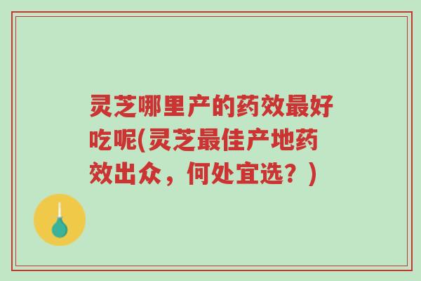 灵芝哪里产的药效最好吃呢(灵芝最佳产地药效出众,何处宜选?)-第1张图片-超越 灵芝哪里产的药效最好吃呢(灵芝最佳产地药效出众,何处宜选?)-第1张图片-超越