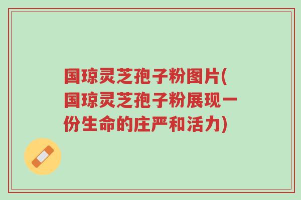 国琼灵芝孢子粉图片(国琼灵芝孢子粉展现一份生命的庄严和活力)-第1张图片-超越 国琼灵芝孢子粉图片(国琼灵芝孢子粉展现一份生命的庄严和活力)-第1张图片-超越