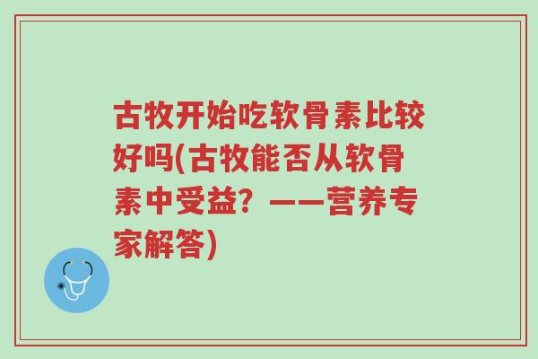 古牧开始吃软骨素比较好吗(古牧能否从软骨素中受益?——营养专家解答)-第1张图片-超越 古牧开始吃软骨素比较好吗(古牧能否从软骨素中受益?——营养专家解答)-第1张图片-超越