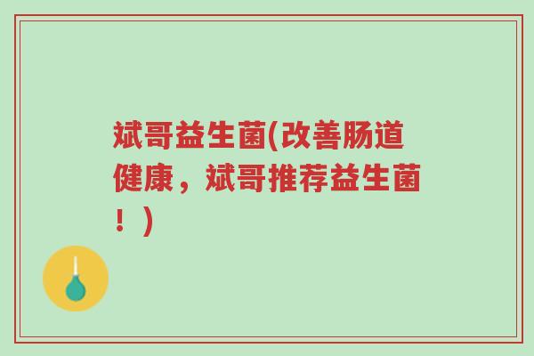 斌哥益生菌(改善肠道健康,斌哥推荐益生菌!)-第1张图片-超越 斌哥益生菌(改善肠道健康,斌哥推荐益生菌!)-第1张图片-超越
