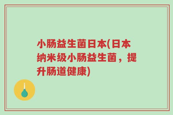 小肠益生菌日本(日本纳米级小肠益生菌,提升肠道健康)-第1张图片-超越 小肠益生菌日本(日本纳米级小肠益生菌,提升肠道健康)-第1张图片-超越