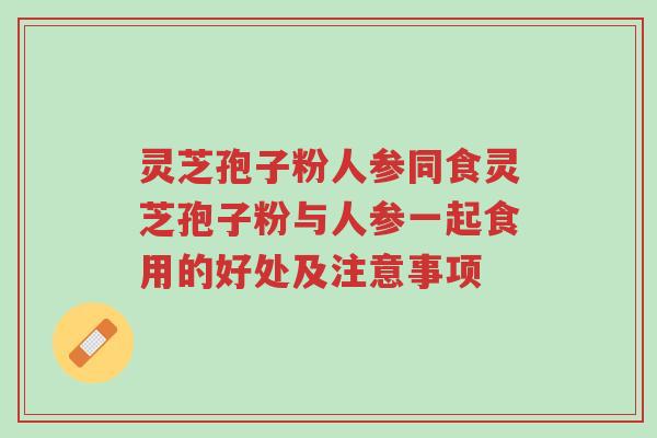 灵芝孢子粉人参同食灵芝孢子粉与人参一起食用的好处及注意事项-第1张图片-超越 灵芝孢子粉人参同食灵芝孢子粉与人参一起食用的好处及注意事项-第1张图片-超越