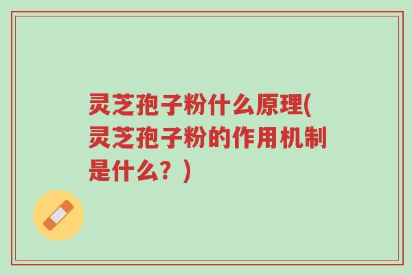 灵芝孢子粉什么原理(灵芝孢子粉的作用机制是什么?)-第1张图片-超越 灵芝孢子粉什么原理(灵芝孢子粉的作用机制是什么?)-第1张图片-超越