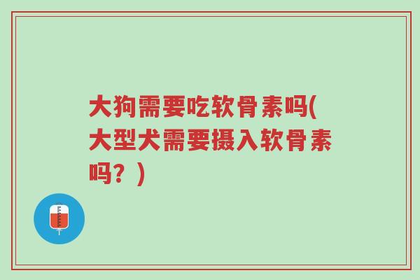 大狗需要吃软骨素吗(大型犬需要摄入软骨素吗?)-第1张图片-超越 大狗需要吃软骨素吗(大型犬需要摄入软骨素吗?)-第1张图片-超越