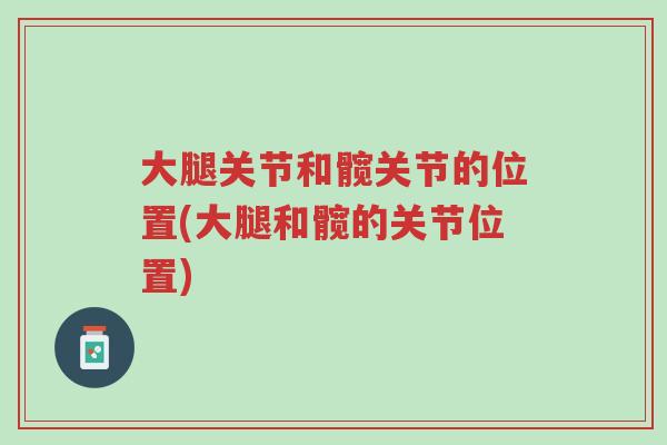 大腿关节和髋关节的位置(大腿和髋的关节位置)-第1张图片-超越 大腿关节和髋关节的位置(大腿和髋的关节位置)-第1张图片-超越
