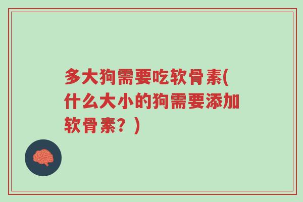 多大狗需要吃软骨素(什么大小的狗需要添加软骨素?)-第1张图片-超越 多大狗需要吃软骨素(什么大小的狗需要添加软骨素?)-第1张图片-超越