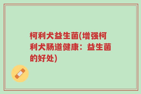 柯利犬益生菌(增强柯利犬肠道健康：益生菌的好处)-第1张图片-超越