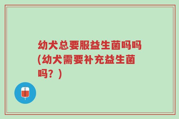 幼犬总要服益生菌吗吗(幼犬需要补充益生菌吗?)-第1张图片-超越 幼犬总要服益生菌吗吗(幼犬需要补充益生菌吗?)-第1张图片-超越