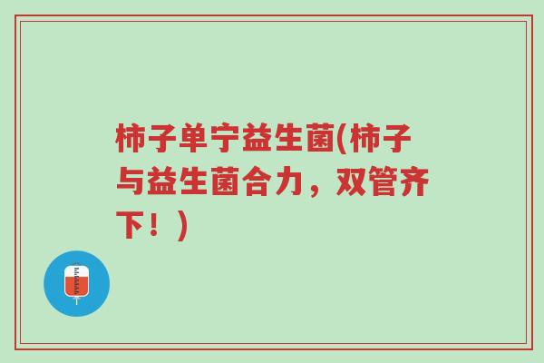 柿子单宁益生菌(柿子与益生菌合力,双管齐下!)-第1张图片-超越 柿子单宁益生菌(柿子与益生菌合力,双管齐下!)-第1张图片-超越