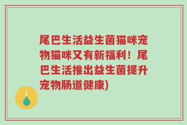 尾巴生活益生菌猫咪宠物猫咪又有新福利！尾巴生活推出益生菌提升宠物肠道健康)-第1张图片-超越