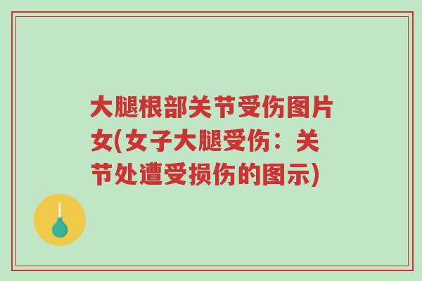 大腿根部关节受伤图片女(女子大腿受伤:关节处遭受损伤的图示)-第1张图片-超越 大腿根部关节受伤图片女(女子大腿受伤:关节处遭受损伤的图示)-第1张图片-超越