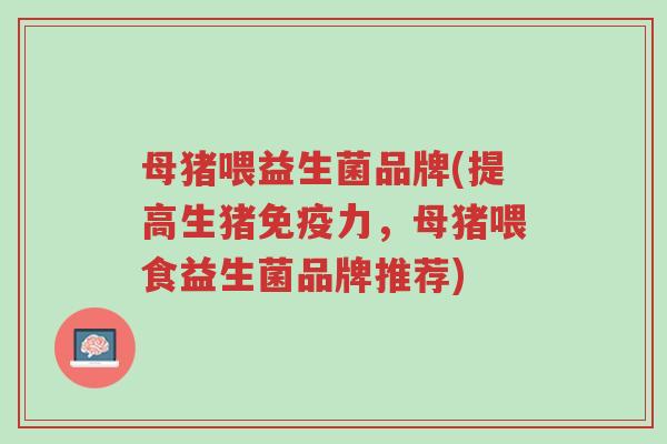 母猪喂益生菌品牌(提高生猪免疫力,母猪喂食益生菌品牌推荐)-第1张图片-超越 母猪喂益生菌品牌(提高生猪免疫力,母猪喂食益生菌品牌推荐)-第1张图片-超越