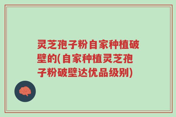 灵芝孢子粉自家种植破壁的(自家种植灵芝孢子粉破壁达优品级别)-第1张图片-超越 灵芝孢子粉自家种植破壁的(自家种植灵芝孢子粉破壁达优品级别)-第1张图片-超越