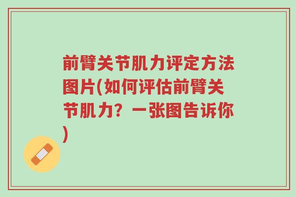 前臂关节肌力评定方法图片(如何评估前臂关节肌力？一张图告诉你)-第1张图片-超越