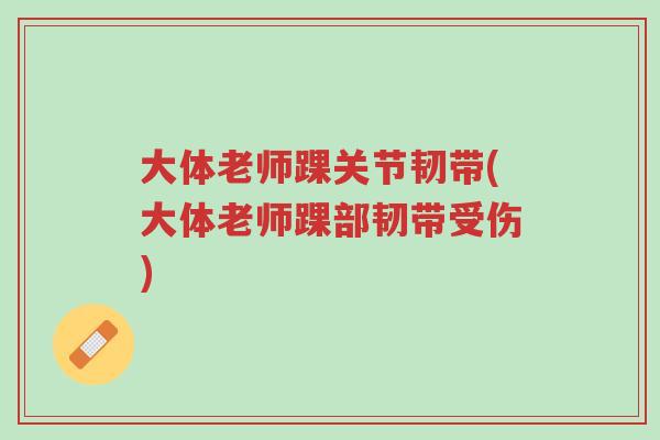 大体老师踝关节韧带(大体老师踝部韧带受伤)-第1张图片-超越