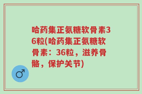 哈药集正氨糖软骨素36粒(哈药集正氨糖软骨素:36粒,滋养骨骼,保护关节)-第1张图片-超越 哈药集正氨糖软骨素36粒(哈药集正氨糖软骨素:36粒,滋养骨骼,保护关节)-第1张图片-超越