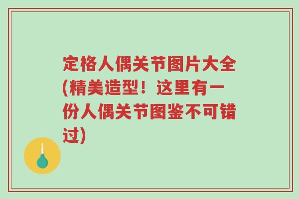 定格人偶关节图片大全(精美造型!这里有一份人偶关节图鉴不可错过)-第1张图片-超越 定格人偶关节图片大全(精美造型!这里有一份人偶关节图鉴不可错过)-第1张图片-超越