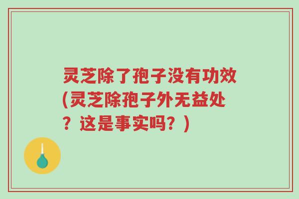 灵芝除了孢子没有功效(灵芝除孢子外无益处?这是事实吗?)-第1张图片-超越 灵芝除了孢子没有功效(灵芝除孢子外无益处?这是事实吗?)-第1张图片-超越