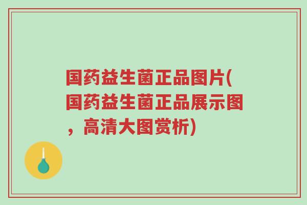 国药益生菌正品图片(国药益生菌正品展示图,高清大图赏析)-第1张图片-超越 国药益生菌正品图片(国药益生菌正品展示图,高清大图赏析)-第1张图片-超越
