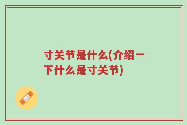 寸关节是什么(介绍一下什么是寸关节)-第1张图片-超越 寸关节是什么(介绍一下什么是寸关节)-第1张图片-超越
