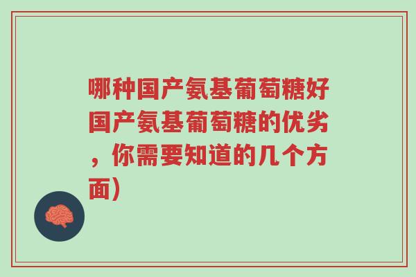 哪种国产氨基葡萄糖好国产氨基葡萄糖的优劣,你需要知道的几个方面)-第1张图片-超越 哪种国产氨基葡萄糖好国产氨基葡萄糖的优劣,你需要知道的几个方面)-第1张图片-超越