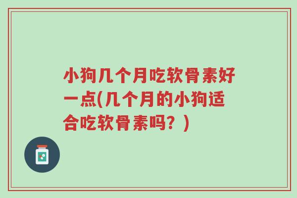 小狗几个月吃软骨素好一点(几个月的小狗适合吃软骨素吗?)-第1张图片-超越 小狗几个月吃软骨素好一点(几个月的小狗适合吃软骨素吗?)-第1张图片-超越