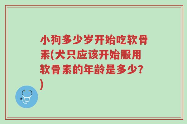 小狗多少岁开始吃软骨素(犬只应该开始服用软骨素的年龄是多少?)-第1张图片-超越 小狗多少岁开始吃软骨素(犬只应该开始服用软骨素的年龄是多少?)-第1张图片-超越