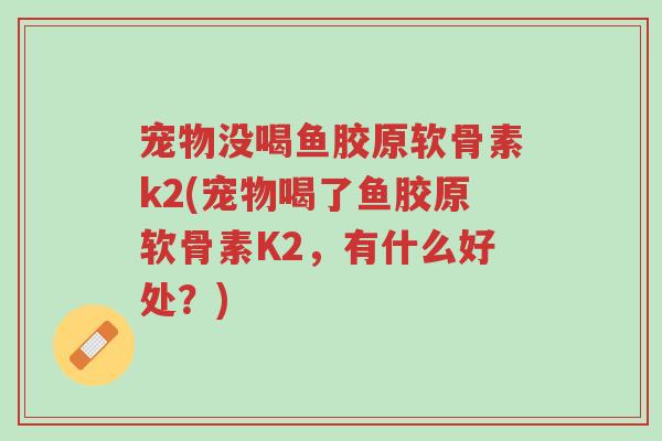 宠物没喝鱼胶原软骨素k2(宠物喝了鱼胶原软骨素K2,有什么好处?)-第1张图片-超越 宠物没喝鱼胶原软骨素k2(宠物喝了鱼胶原软骨素K2,有什么好处?)-第1张图片-超越