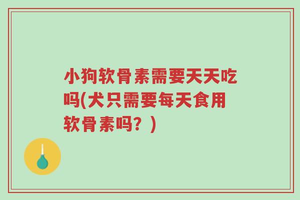 小狗软骨素需要天天吃吗(犬只需要每天食用软骨素吗?)-第1张图片-超越 小狗软骨素需要天天吃吗(犬只需要每天食用软骨素吗?)-第1张图片-超越