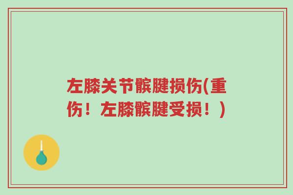 左膝关节髌腱损伤(重伤!左膝髌腱受损!)-第1张图片-超越 左膝关节髌腱损伤(重伤!左膝髌腱受损!)-第1张图片-超越