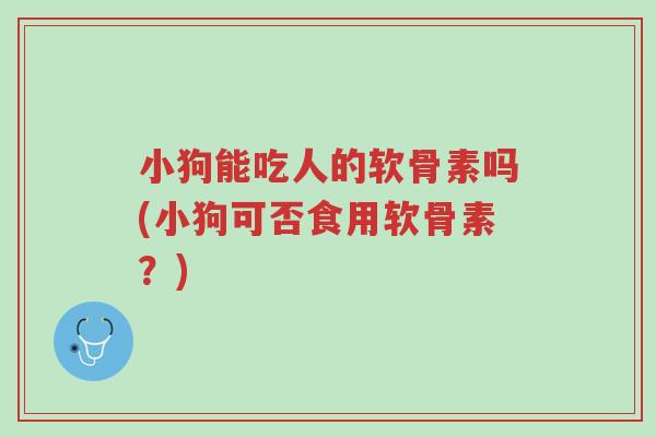 小狗能吃人的软骨素吗(小狗可否食用软骨素?)-第1张图片-超越 小狗能吃人的软骨素吗(小狗可否食用软骨素?)-第1张图片-超越